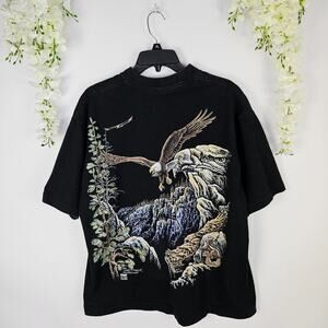 Vintage 1995 Stand Out Designs Eagle Graphic T-Shirt XL Mountain Scape Gardner
